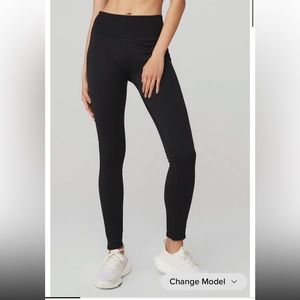 Alo black ribbed soft leggings